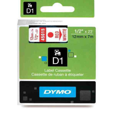 DYMO címke LM D1 alap 12 mm piros/White