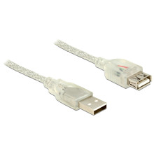 Delock USB 2.0-s bővítőkábel A-típusú csatlakozódugóval  USB 2.0-s, A-típusú csatlakozóhüvellyel 1m 83881