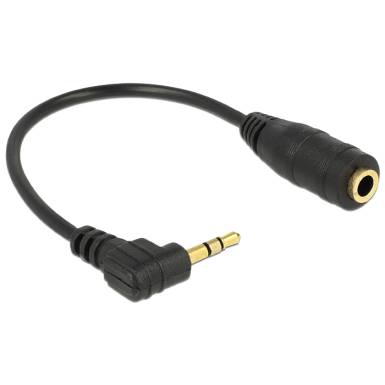 Delock audio sztereó kábel, 2.5 mm hajlított apa 3.5 mm anya 3 pin, 14 cm 65397 Delock audio sztereó kábel, 2.5 mm hajlított apa 3.5 mm anya 3 pin, 14 cm 65397