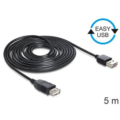 Delock EASY-USB 2.0 -A apa USB 2.0-A anya hosszabbító kábel, 5 m 83373 Delock EASY-USB 2.0 -A apa USB 2.0-A anya hosszabbító kábel, 5 m 83373