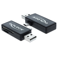 Delock Micro USB OTG-kártyaolvasó + USB A-csatlakozódugó 91731