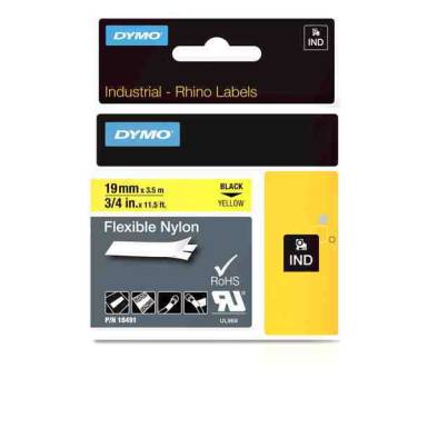DYMO címke Rhino nylon 19 mm sárga DYMO címke Rhino nylon 19 mm sárga