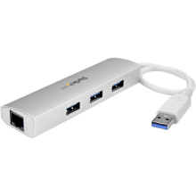 STARTECH 3PT PORTABLE USB 3.0 HUB + GBE  ST3300G3UA