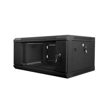 Lanberg 19'' fali rack szekrény 4U 600x450mm fekete (üvegajtó) WF01-6404-10B Lanberg 19'' fali rack szekrény 4U 600x450mm fekete (üvegajtó) WF01-6404-10B
