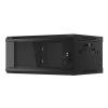 Lanberg 19'' fali rack szekrény 4U 600x450mm fekete (üvegajtó) WF01-6404-10B