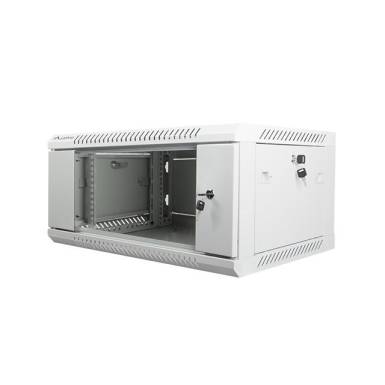 Lanberg 19'' fali rack szekrény 4U 600x450mm szürke (üvegajtó) WF01-6404-10S Lanberg 19'' fali rack szekrény 4U 600x450mm szürke (üvegajtó) WF01-6404-10S