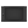 Lanberg 19'' fali rack szekrény 6U 600x450mm fekete (üvegajtó) WF01-6406-10B