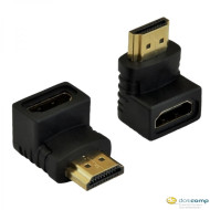 AKYGA Adapter AK-AD-01 HDMI-M/HDMI-F 90° Product type Adapter, The cable plug #1Male connector HDMI, The cable plug #2Female connector HDMI Version High Speed with Ethernet (ver. 1.4) gold plated plugs, color Black AK-AD-01