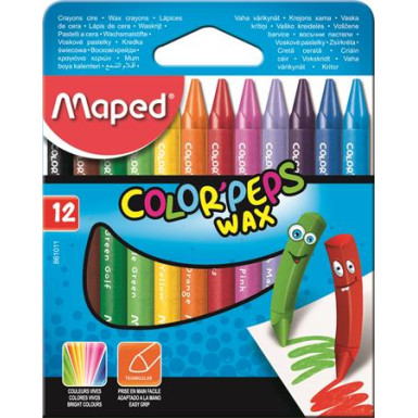 MAPED Zsírkréta, MAPED "Color`Peps" Wax, 12 különböző szín
