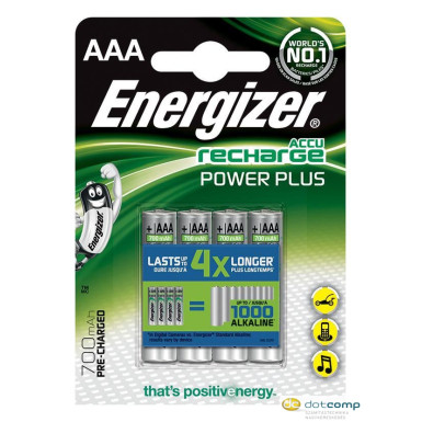Rechargeable battery, ENERGIZER Power Plus, AAA, HR03, 1.2V, 700mAh, 4 pieces 7638900394832
