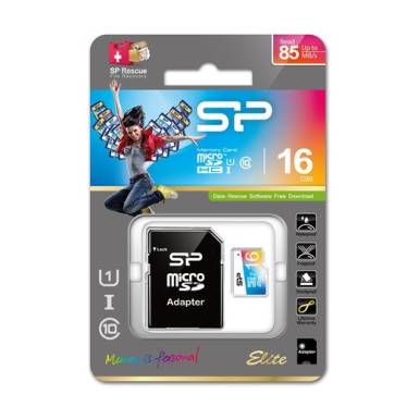 Silicon Power Elite microSDHC UHS-1 16GB k&aacute;rtya adapterrel Sz&iacute;nes