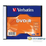 Verbatim DVD-R 4.7GB 16x DVD lemez slim tok