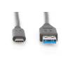 ASSMANN USB 3.0 SuperSpeed Connection Cable USB A M (plug)/USB C M (plug) 1m bla AK-300136-010-S
