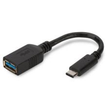 ASSMANN USB 3.0 SuperSpeed OTG Adapter Cable USB C M (plug)/USB A F (jack) 0,15m AK-300315-001-S