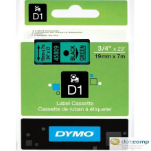 DYMO "D1" Feliratozógép szalag 19 mm x 7 m fekete-zöld /45809/