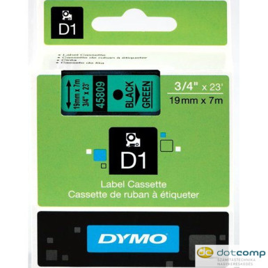 DYMO "D1" Feliratozógép szalag 19 mm x 7 m fekete-zöld /45809/