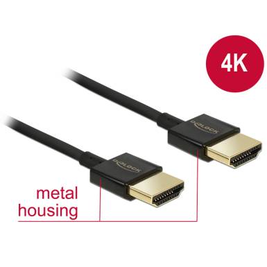 Delock Nagysebességű HDMI-kábel Ethernettel - HDMI-A HDMI-A, 3D,4K, 3 m, aktív,vékony, prémium 84774 Delock Nagysebességű HDMI-kábel Ethernettel - HDMI-A HDMI-A, 3D,4K, 3 m, aktív,vékony, prémium 84774