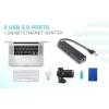 i-tec USB 3.0 Metal HUB 3 Port with Gigabit Ethernet Adapter U3GL3SLIM
