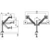 MULTIBRACKETS Gaslift asztali rögzítő LCD/PLAZMA/LED dupla karos konzol White színű, Vesa 75x75 100x100