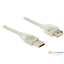 Delock Extension cable USB 2.0 Type-A male  USB 2.0 Type-A female 1.5m transpar 83882