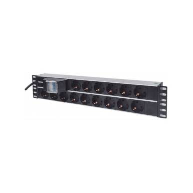 INTELLINET PDU 15x SCHUKO 19" 2U 3m kapcsolós Fekete INTELLINET PDU 15x SCHUKO 19" 2U 3m kapcsolós Fekete