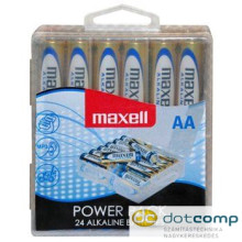 Maxell Alkáli AA ceruza elem Power Pack (24db / csomag) /LR06/ visszazárható átlátszó műanyag doboz