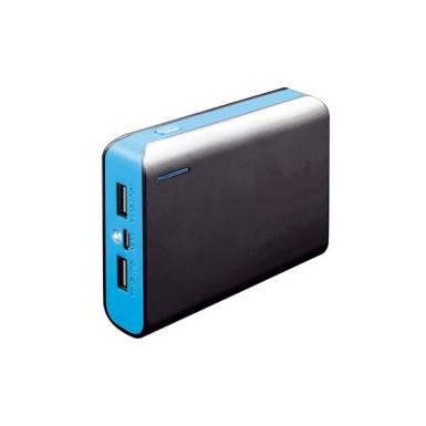 PLATINET Power Bank hordozhat&oacute; t&ouml;ltő 6000mAh + microUSB k&aacute;bel + zsebl&aacute;mpa, Fekete/K&eacute;k