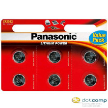 Panasonic 3V Lítium gombelem 6db-os  /CR2032L/6BP/