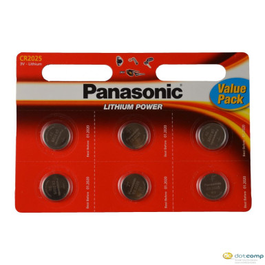 Panasonic 3V Lítium gombelem 6db-os  /CR2025L/6BP/
