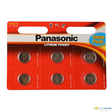 Panasonic 3V Lítium gombelem 6db-os /CR2016L-6BP-PAN/