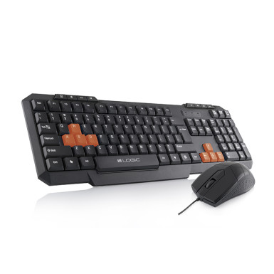 Logic Billentyűzet+Egér Kit - Gaming LKM-201 (extra "gamer" gombok, USB, fekete, optikai egér, magya