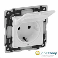 Legrand Valena Life 2P+F csatlakozóaljzat gyermekvédelemmel, csapófedéllel, IP44 fehér