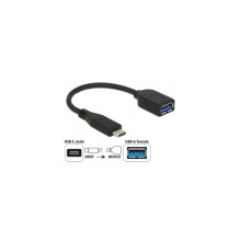 DELOCK Adapter USB (USB 3.1 Gen 2) USB Type-C   USB Type-A (10 cm, koaxiális, fekete, prémium)