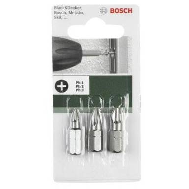 Bosch 3 r&eacute;szes Csavaroz&oacute; bit k&eacute;szlet Standard (PH) 2609255964   hossz 25 mm