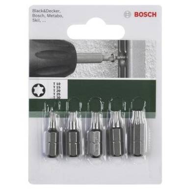 5 részes Csavarozó bit készlet Standard (T) Bosch 2609255970 Hossz:25 mm 5 részes Csavarozó bit készlet Standard (T) Bosch 2609255970 Hossz:25 mm
