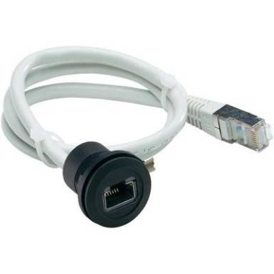 RJ45 be&eacute;p&iacute;thető h&uuml;vely Alj, be&eacute;p&iacute;thető, Dug&oacute;, egyenes RRJ_RJ45_SW Fekete Schlegel Tartalom: 1 db