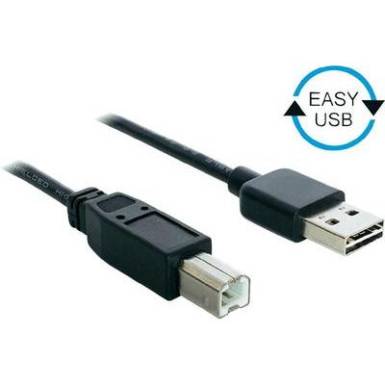 USB k&aacute;bel [1x USB 2.0 dug&oacute; A - 1x USB 2.0 dug&oacute; B] 1 m Fekete Delock 1007846
