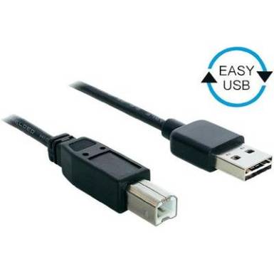 USB k&aacute;bel [1x USB 2.0 dug&oacute; A - 1x USB 2.0 dug&oacute; B] 3 m Fekete Delock 1007848