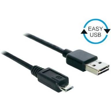 USB k&aacute;bel [1x USB 2.0 dug&oacute; A - 1x USB 2.0 dug&oacute; mikro B] 5 m Fekete Delock
