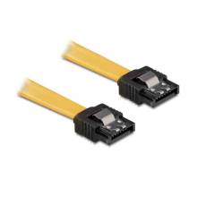 DELOCK Cable SATA up/straight metal yellow 30cm