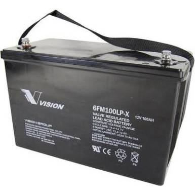 Szolár, zselés ólomakku 12V 100Ah M6, 330 x 215 x 171 mm, Vision 6FM100DX Szolár, zselés ólomakku 12V 100Ah M6, 330 x 215 x 171 mm, Vision 6FM100DX