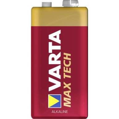 9V-os elem alkáli mangán Varta Max Tech 6LR61 9 V, 1 db 9V-os elem alkáli mangán Varta Max Tech 6LR61 9 V, 1 db
