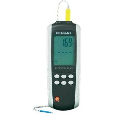 2 csatorn&aacute;s digit&aacute;lis "K/J" t&iacute;pus&uacute; hőm&eacute;rs&eacute;klet m&eacute;rő VOLTCRAFT&reg; PL-125-T2
