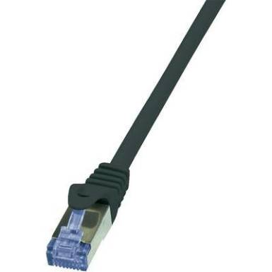 RJ45 H&aacute;l&oacute;zati csatlakoz&oacute;k&aacute;bel, CAT 6A S/FTP [1x RJ45 dug&oacute; - 1x RJ45 dug&oacute;] 0,25 m, fekete LogiLink