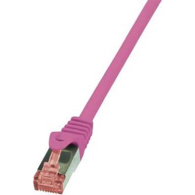 RJ45 H&aacute;l&oacute;zati csatlakoz&oacute;k&aacute;bel, CAT 6 S/FTP [1x RJ45 dug&oacute; - 1x RJ45 dug&oacute;] 0,5 m Pink LogiLink