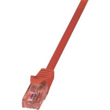 RJ45 H&aacute;l&oacute;zati csatlakoz&oacute;k&aacute;bel, l&aacute;ng&aacute;ll&oacute;, CAT 6 U/UTP [1x RJ45 dug&oacute; - 1x RJ45 dug&oacute;] 0,25 m, piros LogiLink