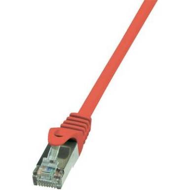 RJ45 H&aacute;l&oacute;zati csatlakoz&oacute;k&aacute;bel, CAT 5e F/UTP [1x RJ45 dug&oacute; - 1x RJ45 dug&oacute;] 0,25 m, piros LogiLink