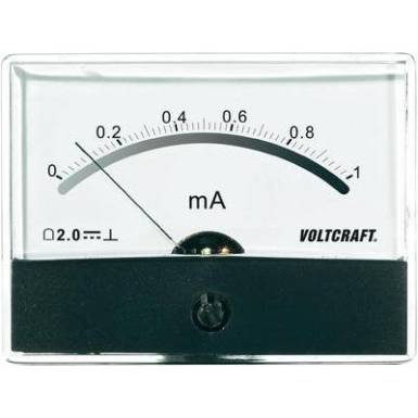 Beépíthető analóg lengőtekercses árammérő műszer 1mA/DC Voltcraft AM-86x65 Beépíthető analóg lengőtekercses árammérő műszer 1mA/DC Voltcraft AM-86x65
