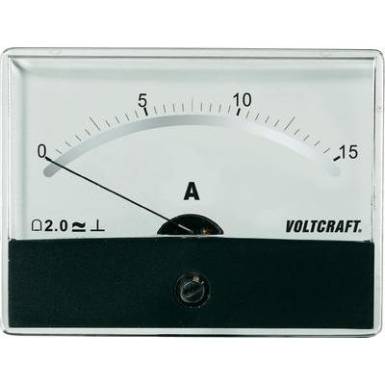 Beépíthető analóg lengőtekercses árammérő műszer 15A/DC Voltcraft AM-86x65 Beépíthető analóg lengőtekercses árammérő műszer 15A/DC Voltcraft AM-86x65