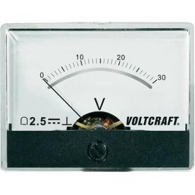 Beépíthető analóg lengőtekercses feszültségmérő műszer 30V/DC Voltcraft AM-60x46 Beépíthető analóg lengőtekercses feszültségmérő műszer 30V/DC Voltcraft AM-60x46